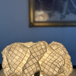 Lotus Cocoon Lamp Medium handcrafted from natural silk cocoons by Thai artisans | Maison Miko